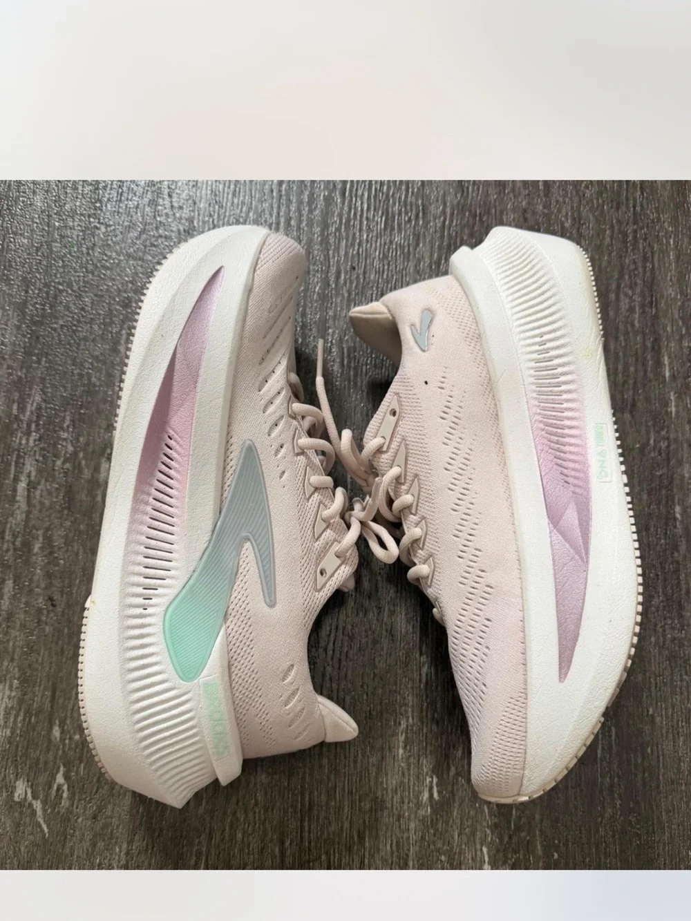 Brooks Women's Light Pink Running Shoes with Mint and Lavender Accents